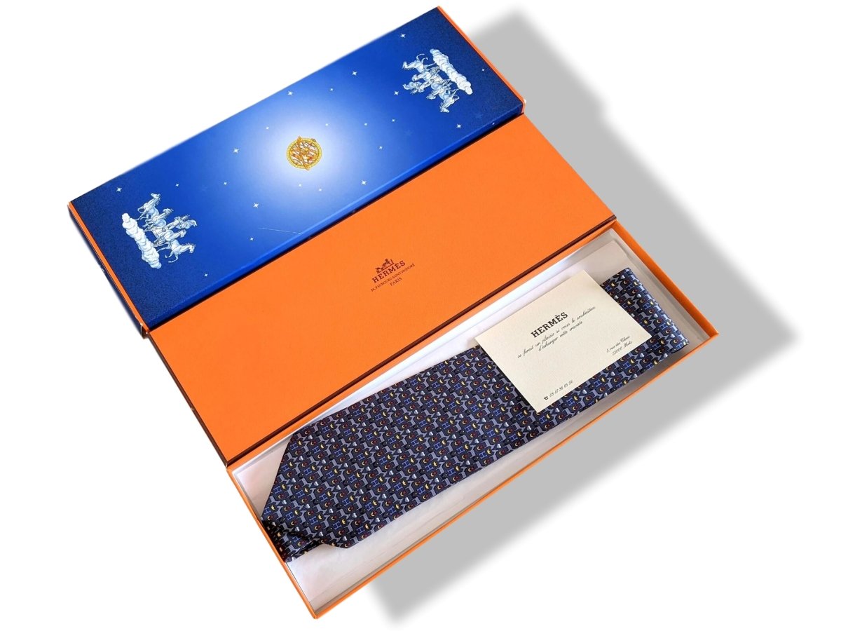 Hermes Limited Special Issued for Henkell & Söhnlein Print Scarf Twill Silk Tie 10 cm, New in Box! - poupishop