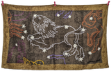 Hermes Brown vintage "Lion Zodiac" Cotton Terry Beach Towel 90 x 150