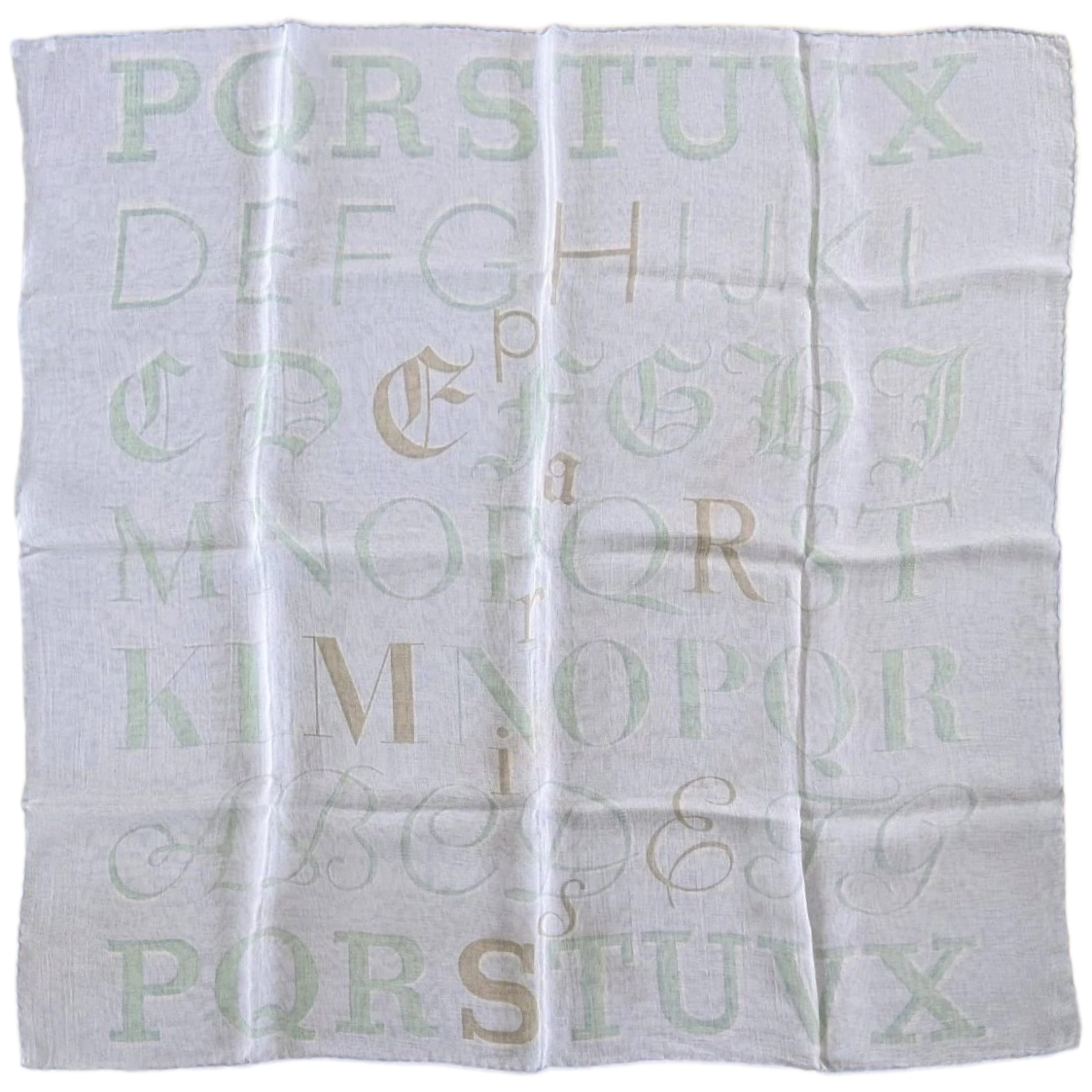 Hermes Double Mousseline LITTERATURE ALPHABET MOTS CROISES by A. M. Cassandre Double Muslin 90cm