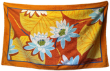 Produits Hermes Vintage Orange "Lotus" Terry Cotton Beach Towel GM 90 x 150 cm
