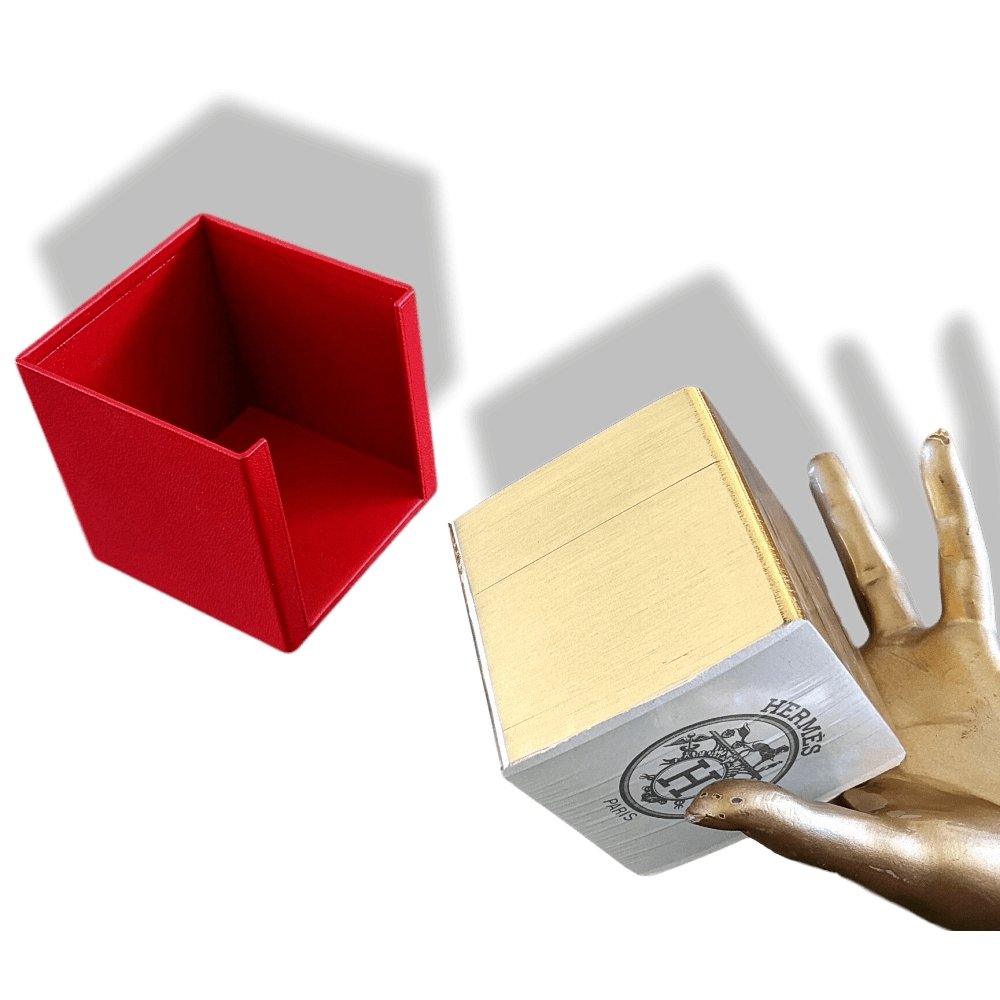 Hermes Luxurious Bloc-Note & Red Leather Support with Gold Edge, BNEW! - poupishop