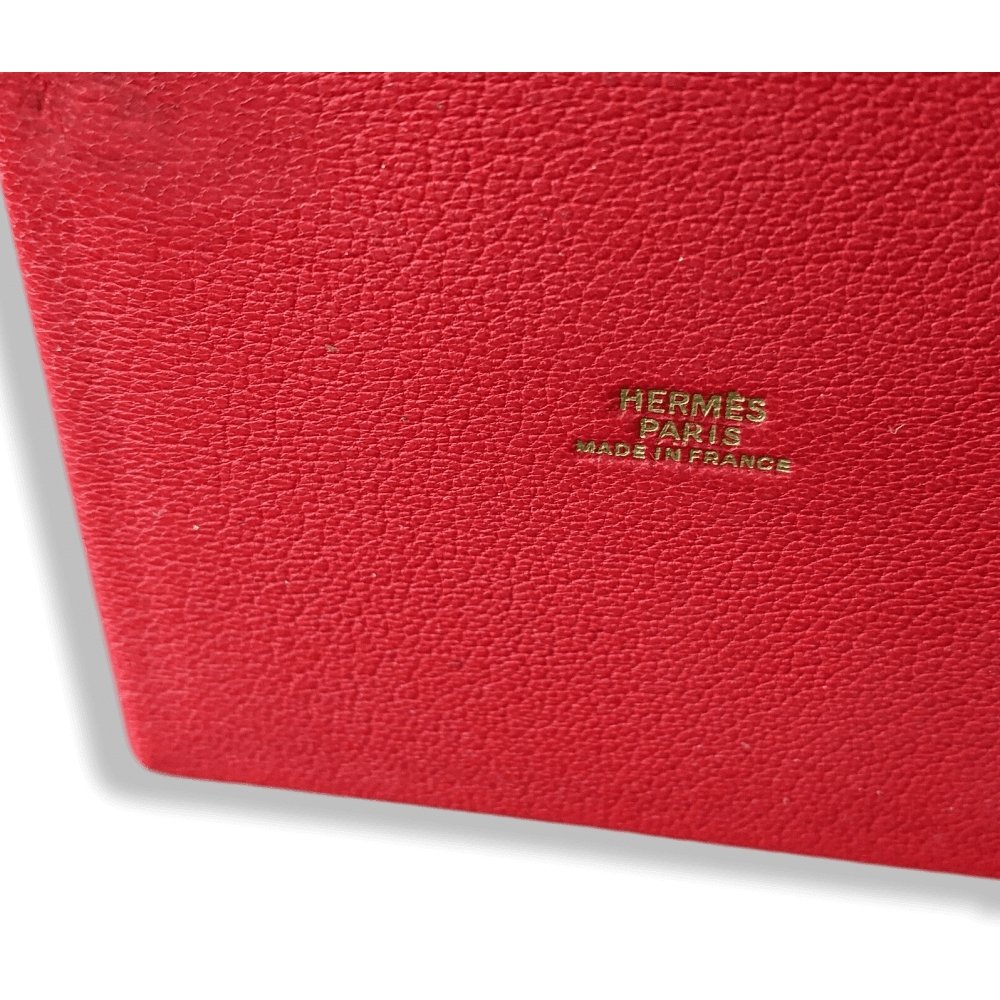 Hermes Luxurious Bloc-Note & Red Leather Support with Gold Edge, BNEW! - poupishop