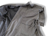 Hermes Luxurious Dark Grey Men's 100% Silk Faconnee H Bath Robe with Leather Edging Sz L-XL, Pur Luxe! - poupishop