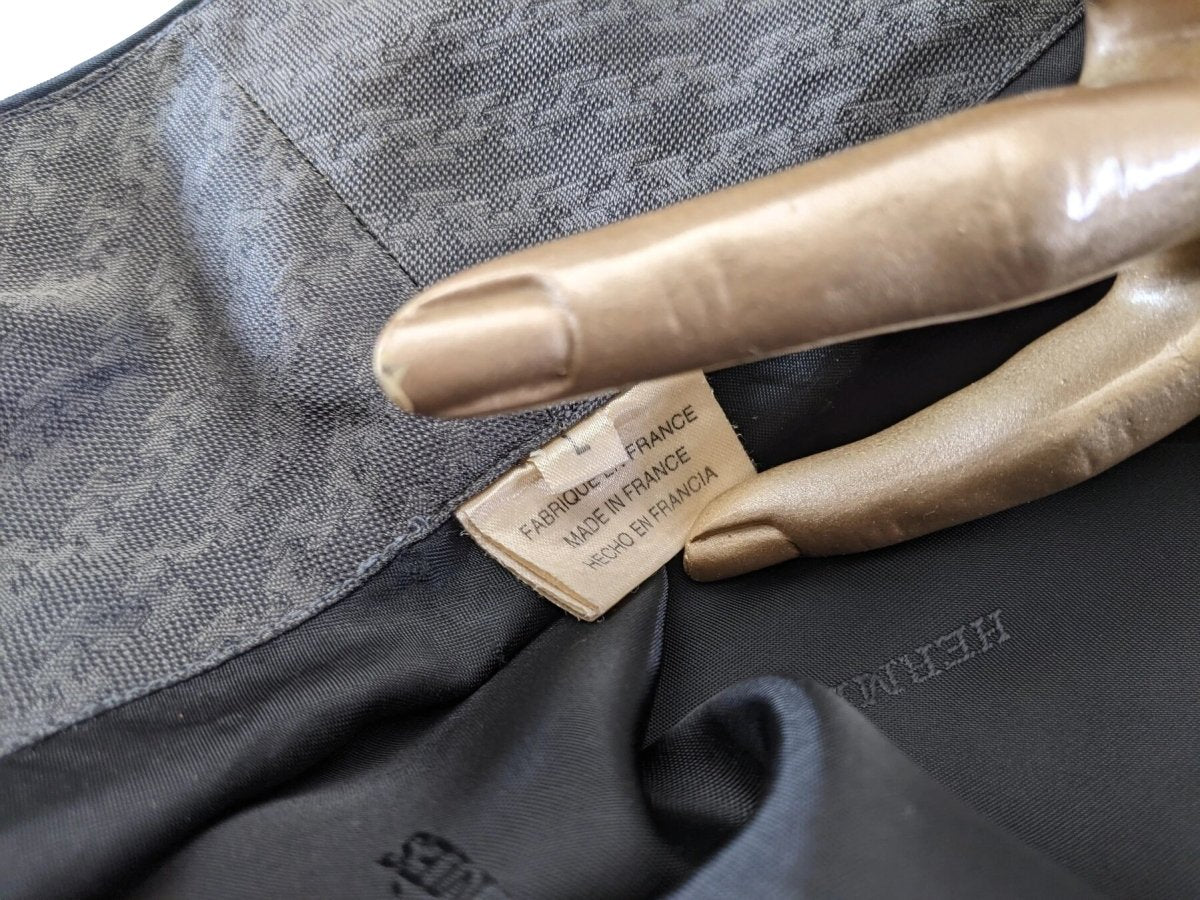 Hermes Luxurious Dark Grey Men's 100% Silk Faconnee H Bath Robe with Leather Edging Sz L-XL, Pur Luxe! - poupishop