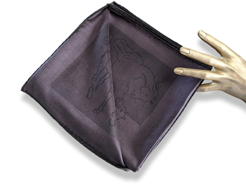 Hermes [M13] Men's Prune/Prune Fonce Silk/Wool LES ETALONS Echarpe au Carre 100 x 200 cm, BNWTIB! - poupishop