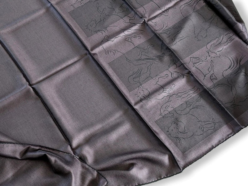 Hermes [M13] Men's Prune/Prune Fonce Silk/Wool LES ETALONS Echarpe au Carre 100 x 200 cm, BNWTIB! - poupishop