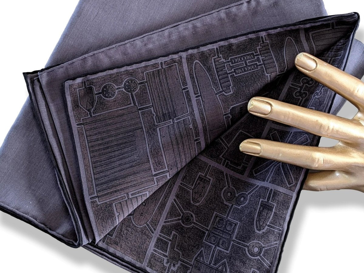 Hermes [M14] Men's Ardoise/Noir 100% Cotton Alphabravo Echarpe au Carre 100 x 200 cm, BNWTIB! - poupishop