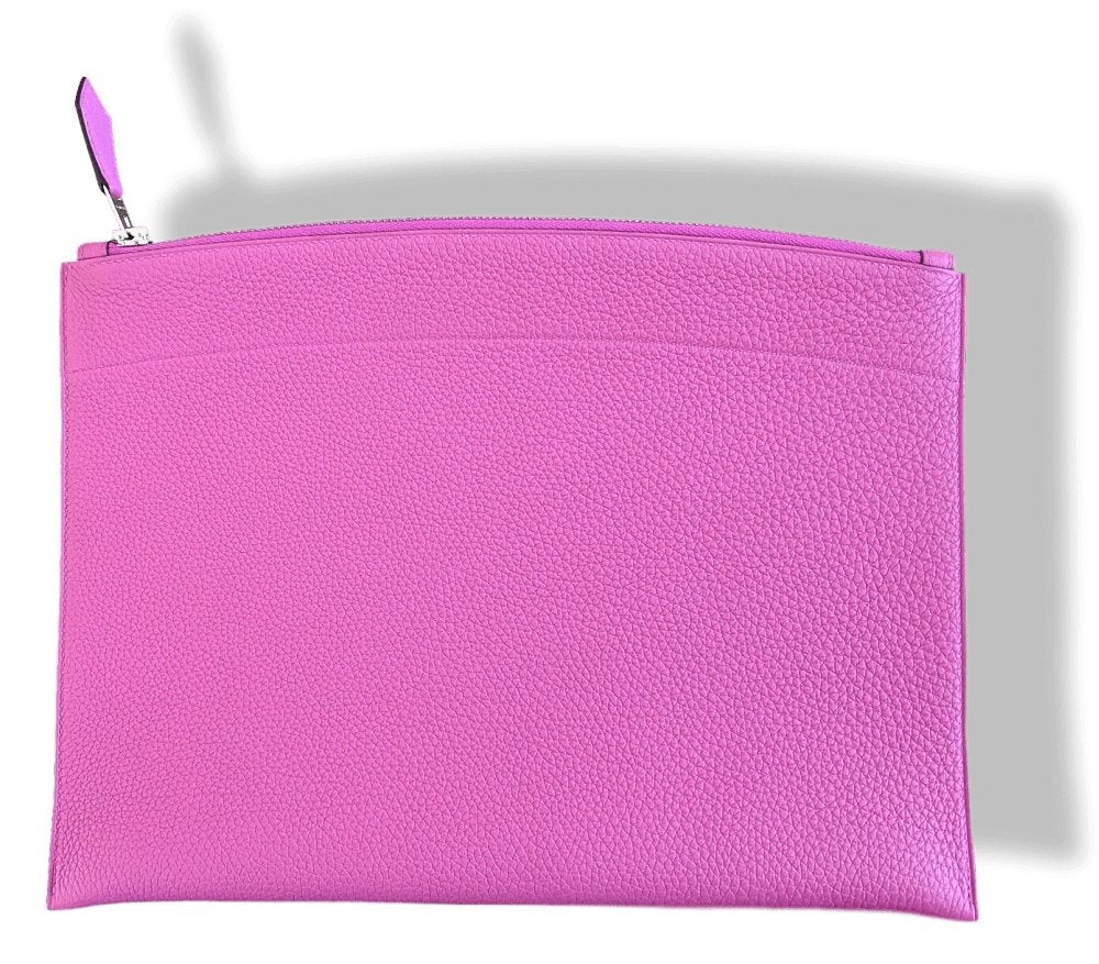 Hermes Magnolia Togo Calfskin TROUSSE BAZAR MM Zipped Pochette Bag, BNWTIB! - poupishop