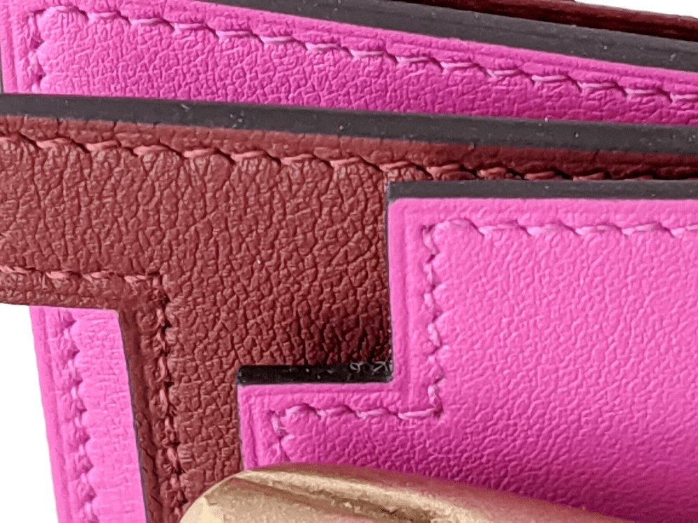 Hermes Magnolia/Rouge H Swift Calfskin RABAT H 8CC CARD HOLDER, BNWTIB! - poupishop