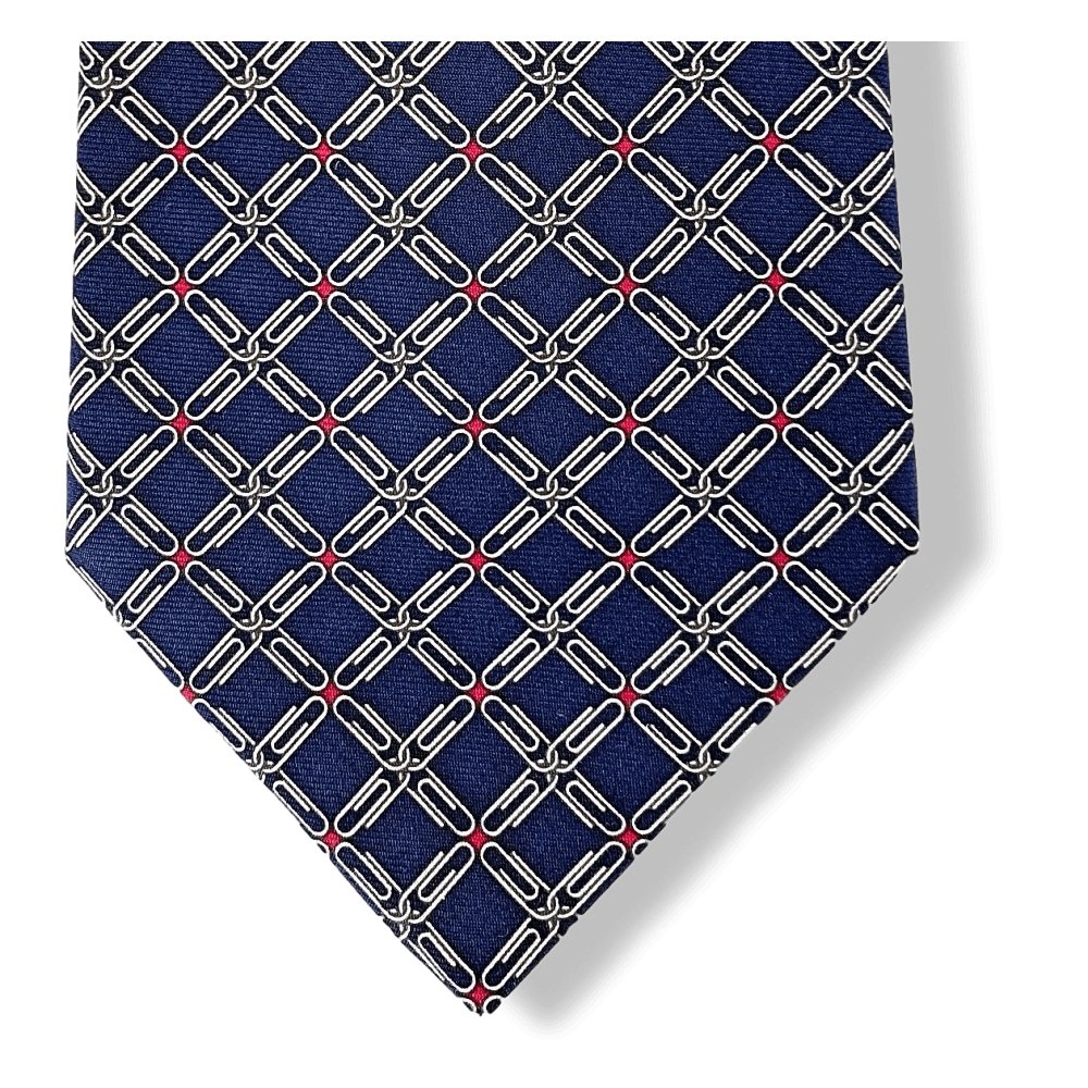 Hermes Marine Blanc Amarante TROMBONE Twill Silk Tie 9CM, NWT in Pochette! - poupishop