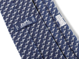 Hermes Marine/Gris Special Issue for NETJETS Planes Twill Silk Tie 9 cm Nr. 606055 OA, New! - poupishop