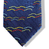 Hermes Marin/Rouge/Jaune/Vert MERCEDES BENZ Silk Tie 10 cm - poupishop