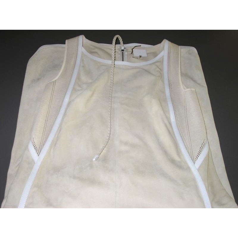 Hermes Mastic Elegant Suede & Wool ESPRIT DEBARDEUR Dress Sz38, NWT! - poupishop