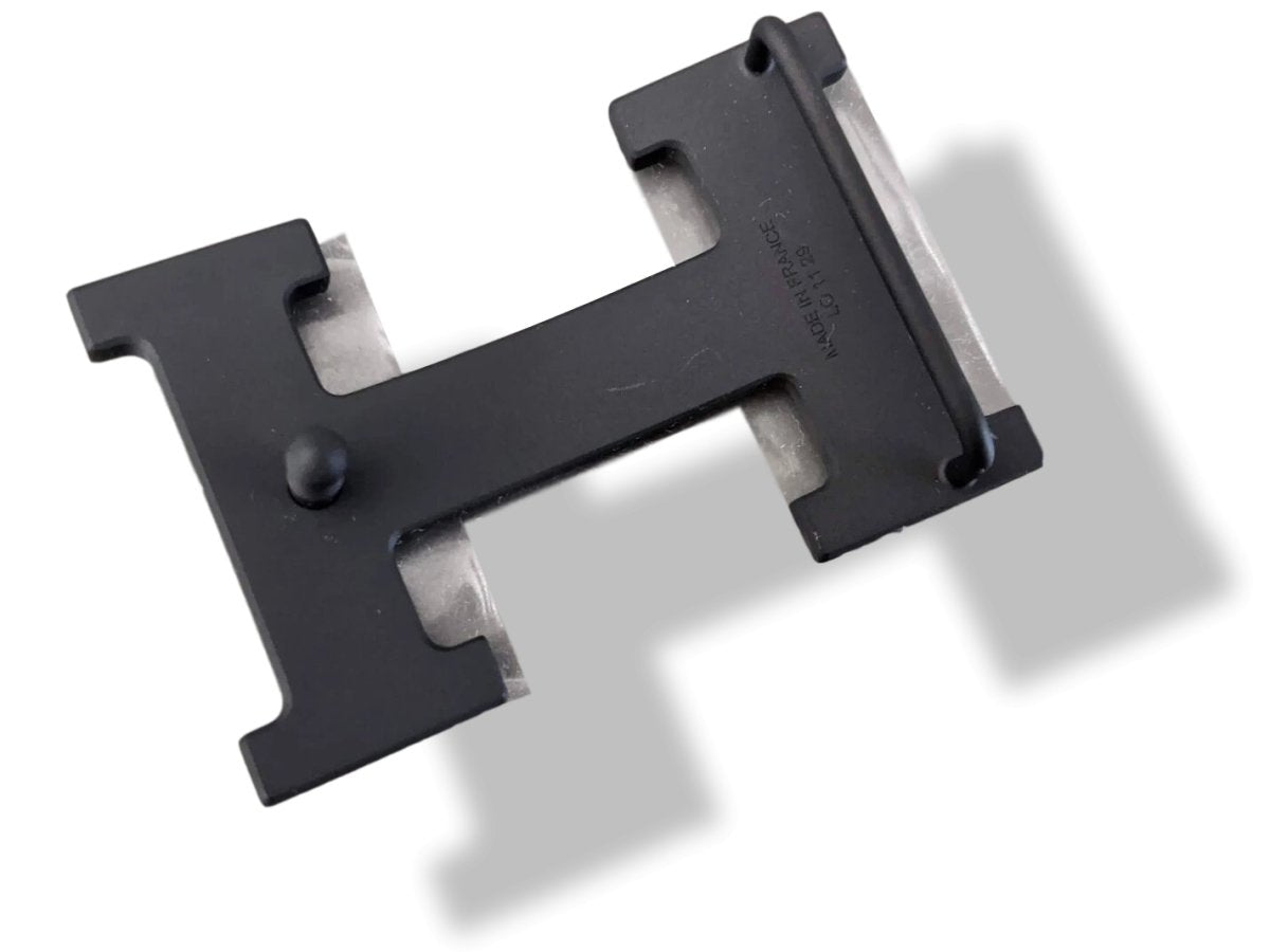 Hermes Matt Black/Noir Mat Buckle of Belt H 32 mm, BNIB with Plastic protection! - poupishop