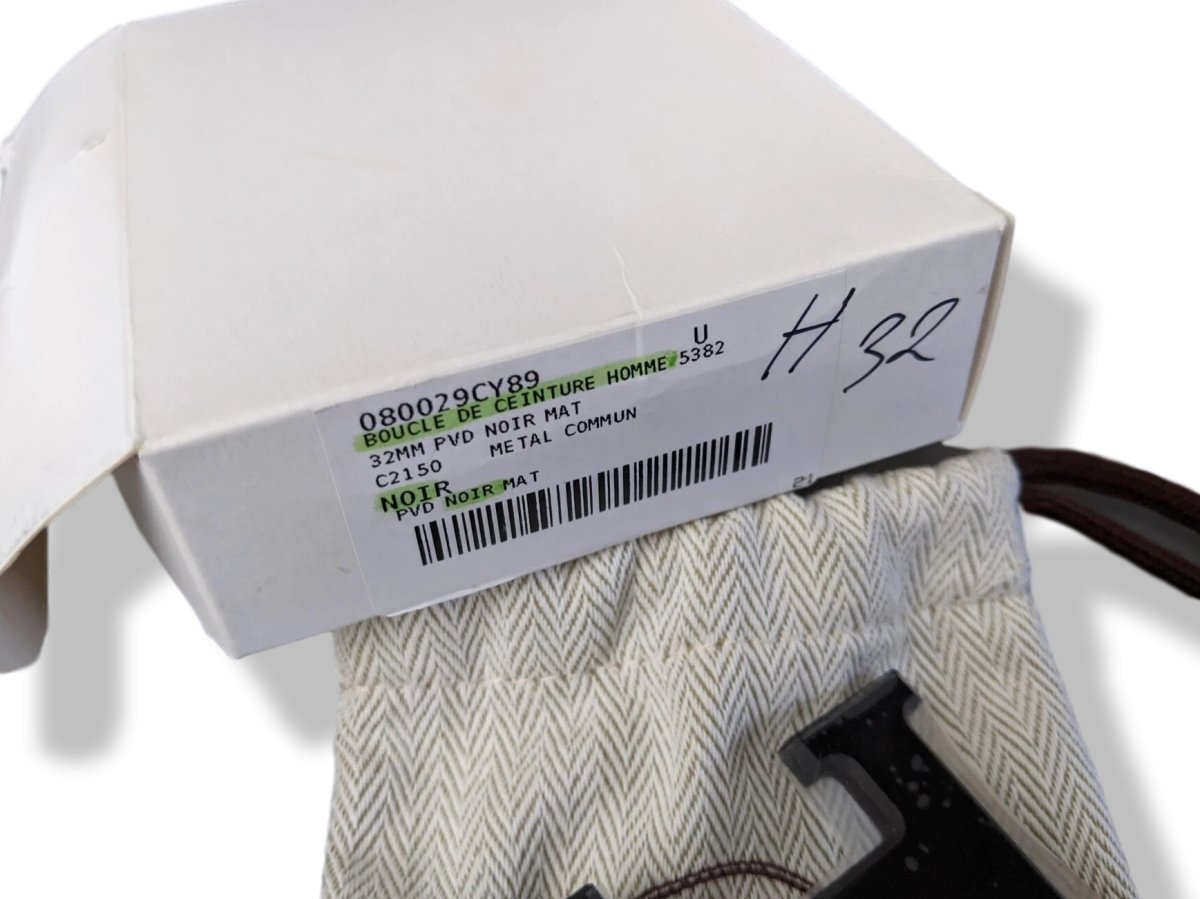 Hermes Matt Black/Noir Mat Buckle of Belt H 32mm, BNIB with Plastic protection! - poupishop