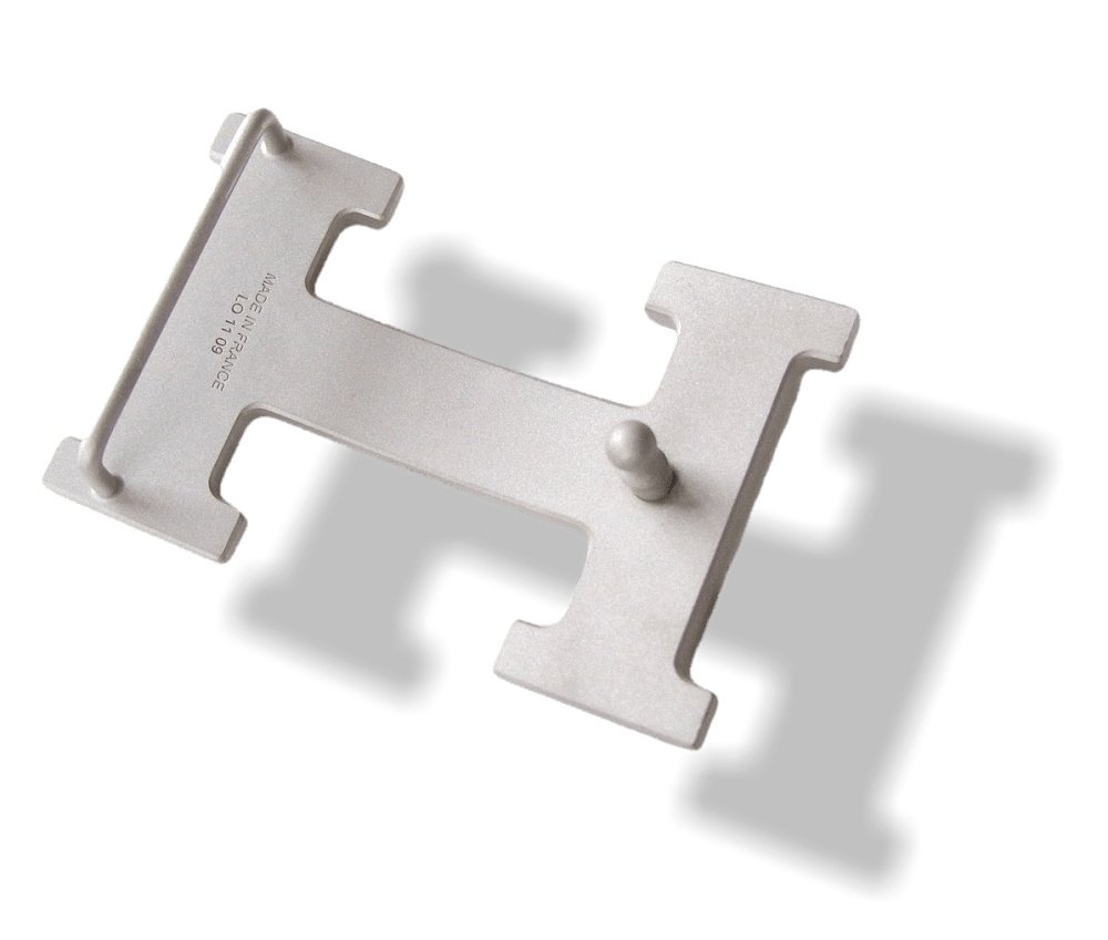 Hermes Matt Silver Buckle of Belt H 32mm, New! - poupishop