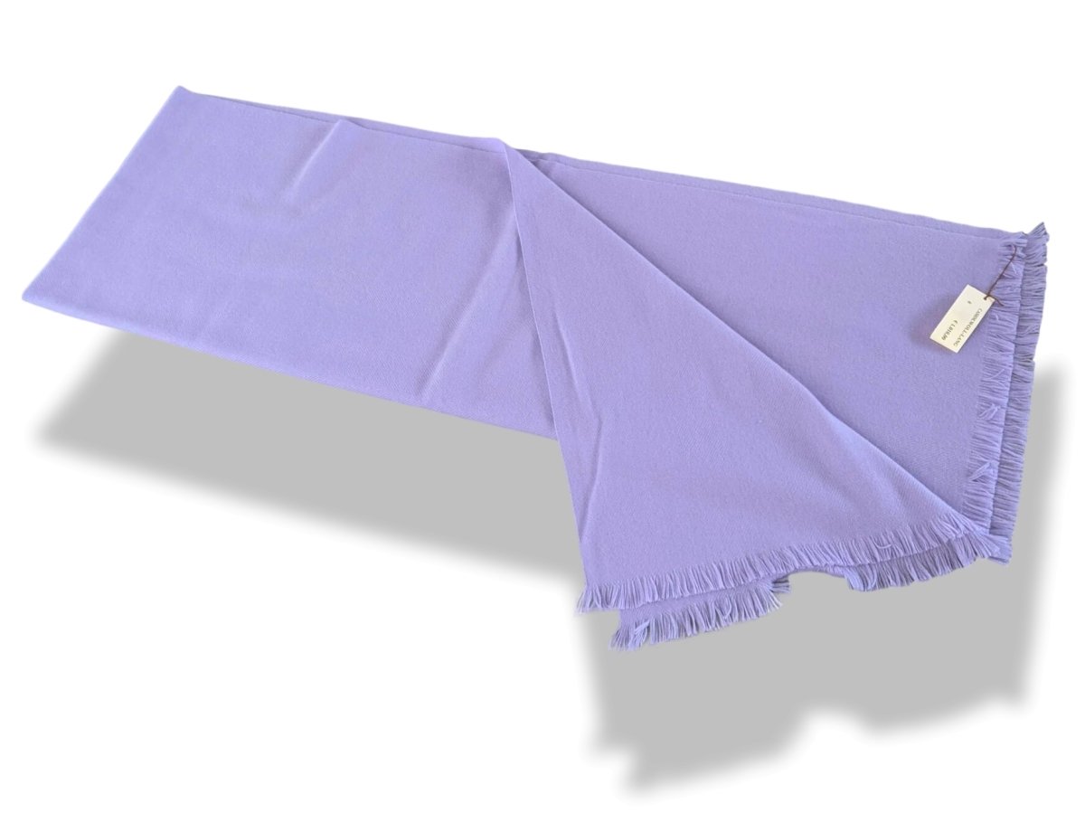 Hermes Mauve ETOLE CACHEMIRE SOFT Fringed Stole 100% Cashmere 72 x 220 cm, BNWT - poupishop