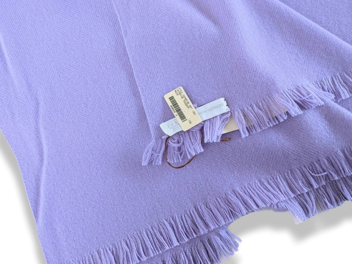Hermes Mauve ETOLE CACHEMIRE SOFT Fringed Stole 100% Cashmere 72 x 220 cm, BNWT - poupishop