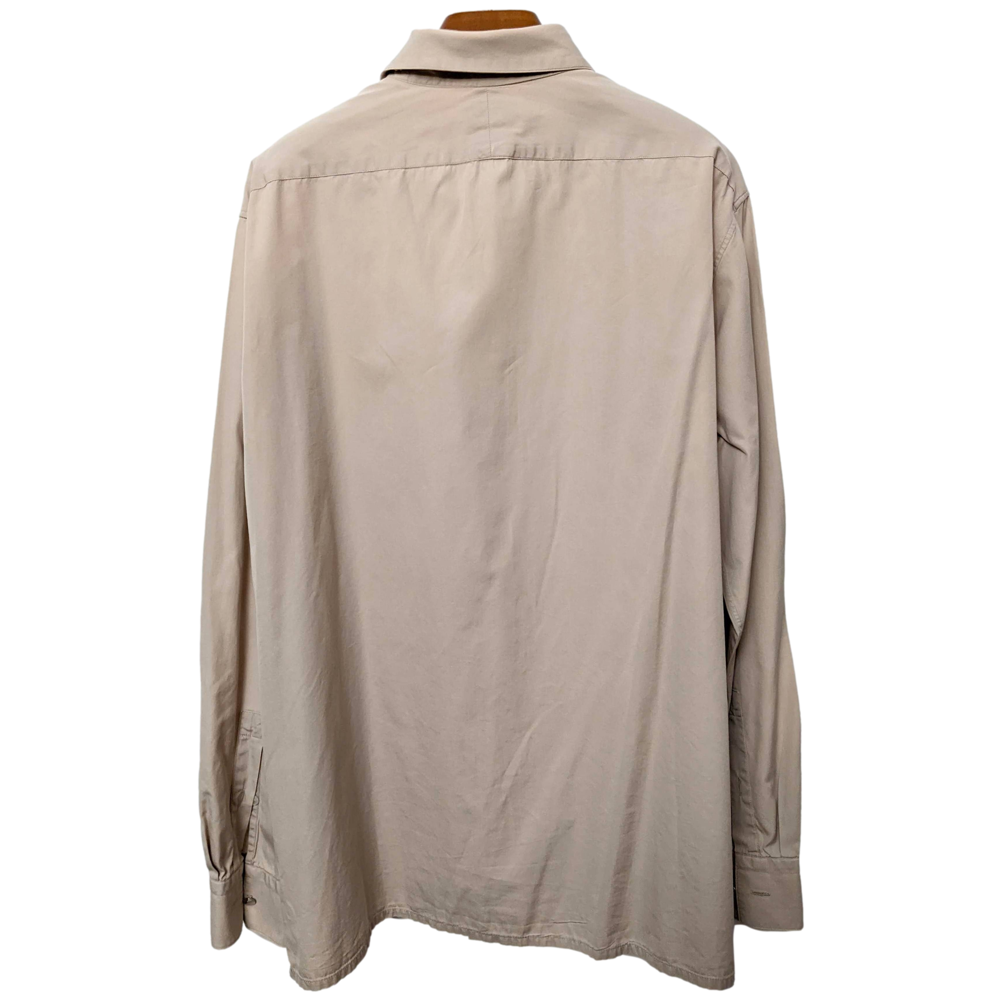 Hermes Men's Beige Cotton Long Sleeves Shirt