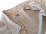 Hermes Men's Beige Cotton Long Sleeves Shirt