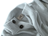 Produits Hermes Men's Bleu Clair 100% Cashmere Cable Knit Cardigan SzL