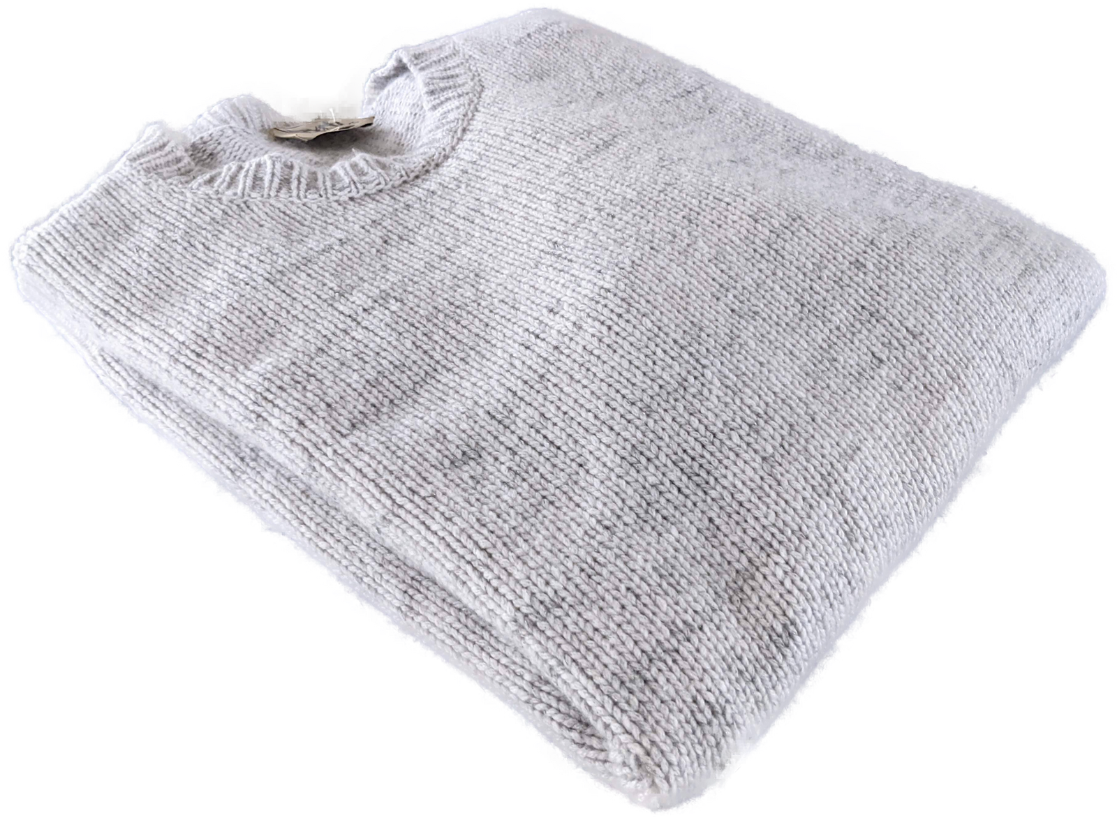 Hermes Men's Gris Clair 100% Cashmere Classic Round Neck Sweater
