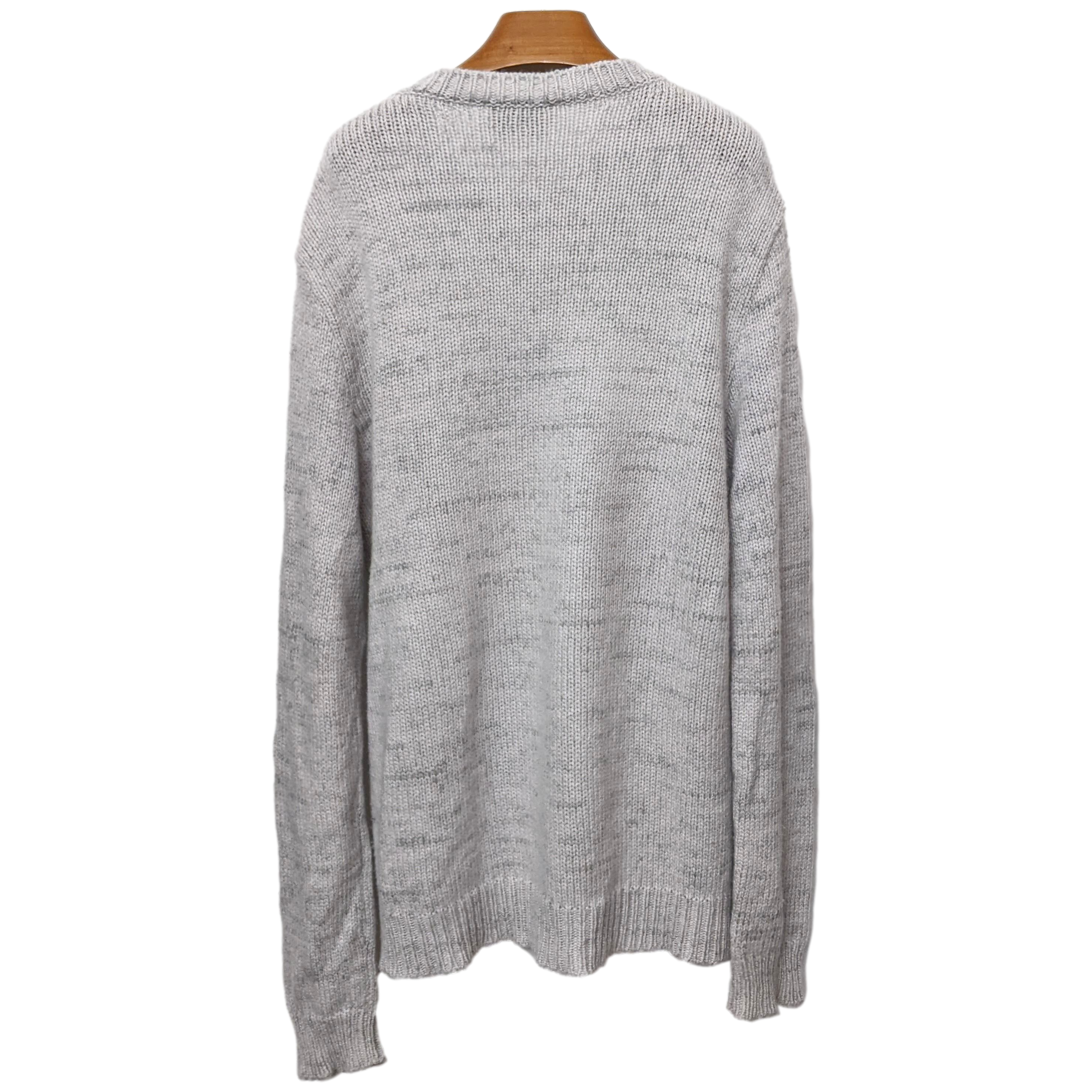 Hermes Men's Gris Clair 100% Cashmere Classic Round Neck Sweater, SzXL