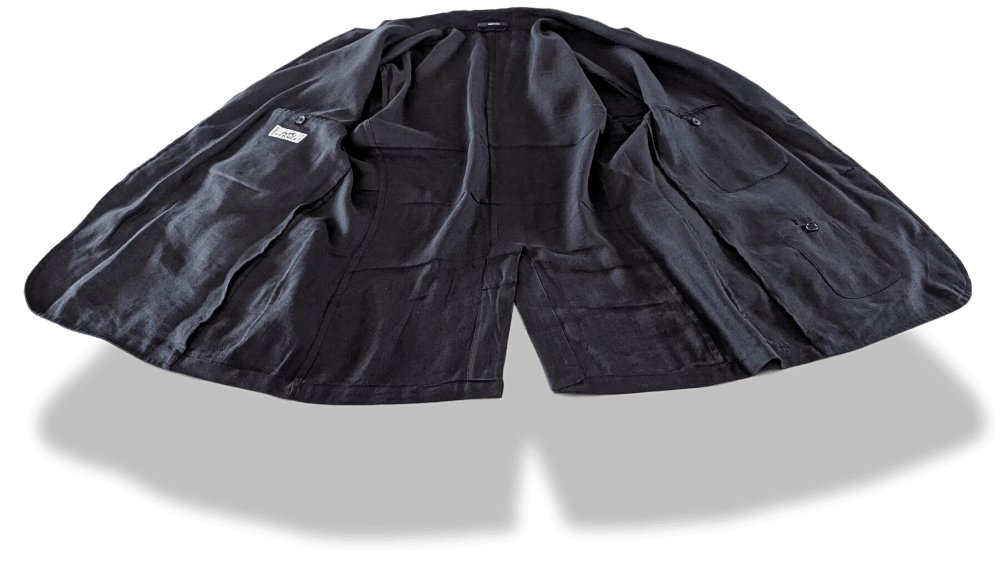 Hermes Men's Black Lightweight Linen and Silk Jacket Sz56, Mint! - poupishop