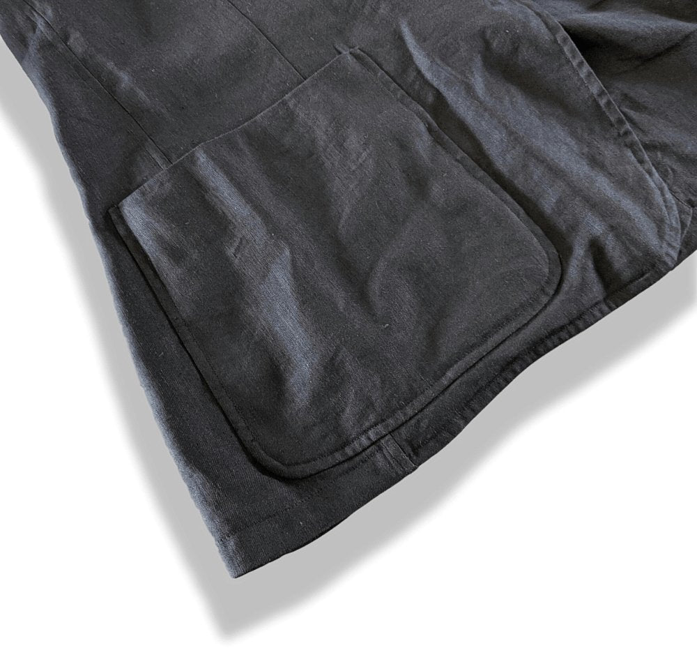 Hermes Men's Black Lightweight Linen and Silk Jacket Sz56, Mint! - poupishop
