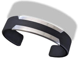 Hermes Men's Black Matt PVD/Brushed Stainless Steel Unisex Cuff Bracelet T4, New in Pochette! - poupishop