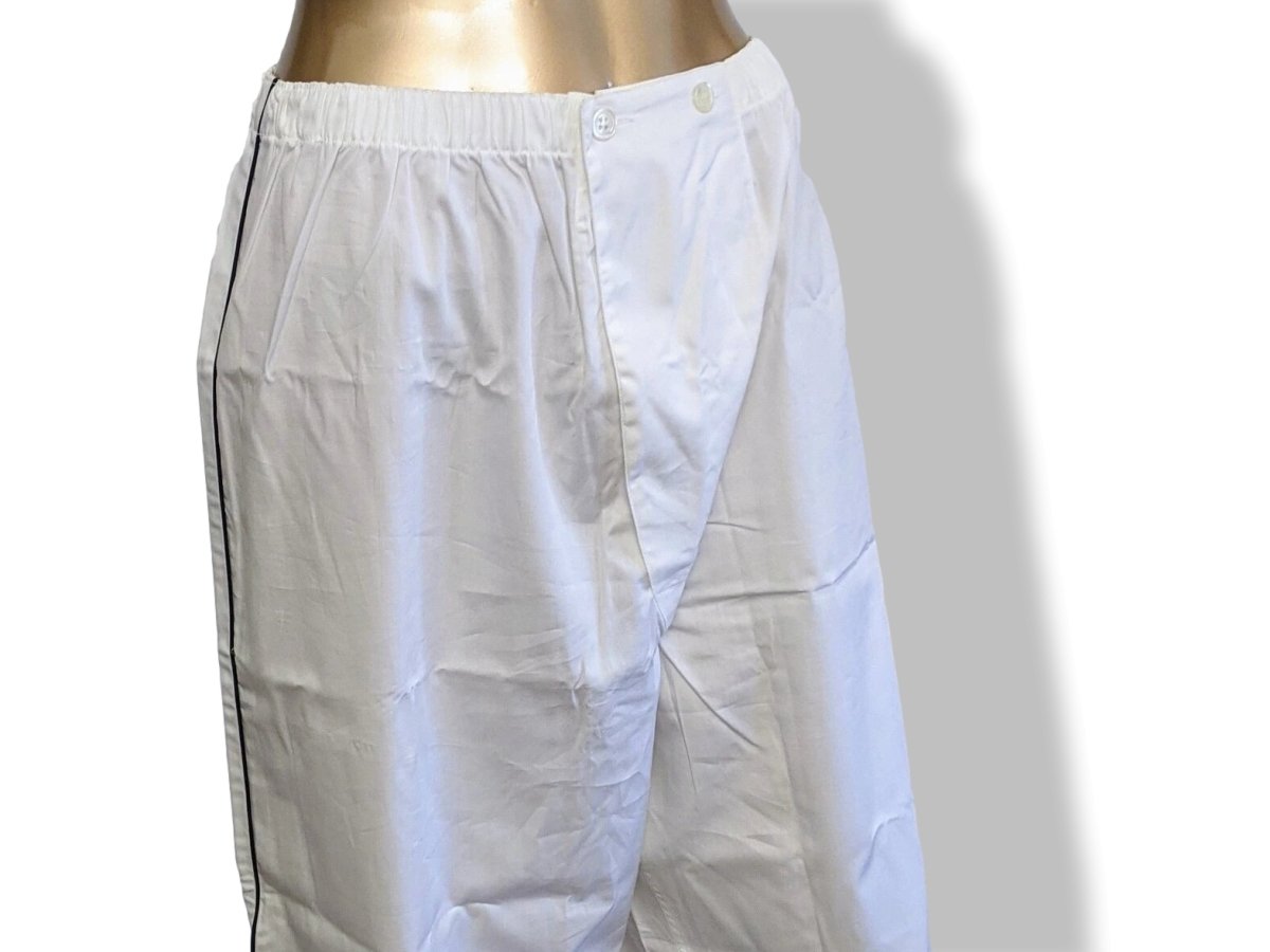Hermes Men's Blanc/Blanc/Marine Popeline de Coton Pajamas with Embroidered Travel Pochette, BNEW! - poupishop