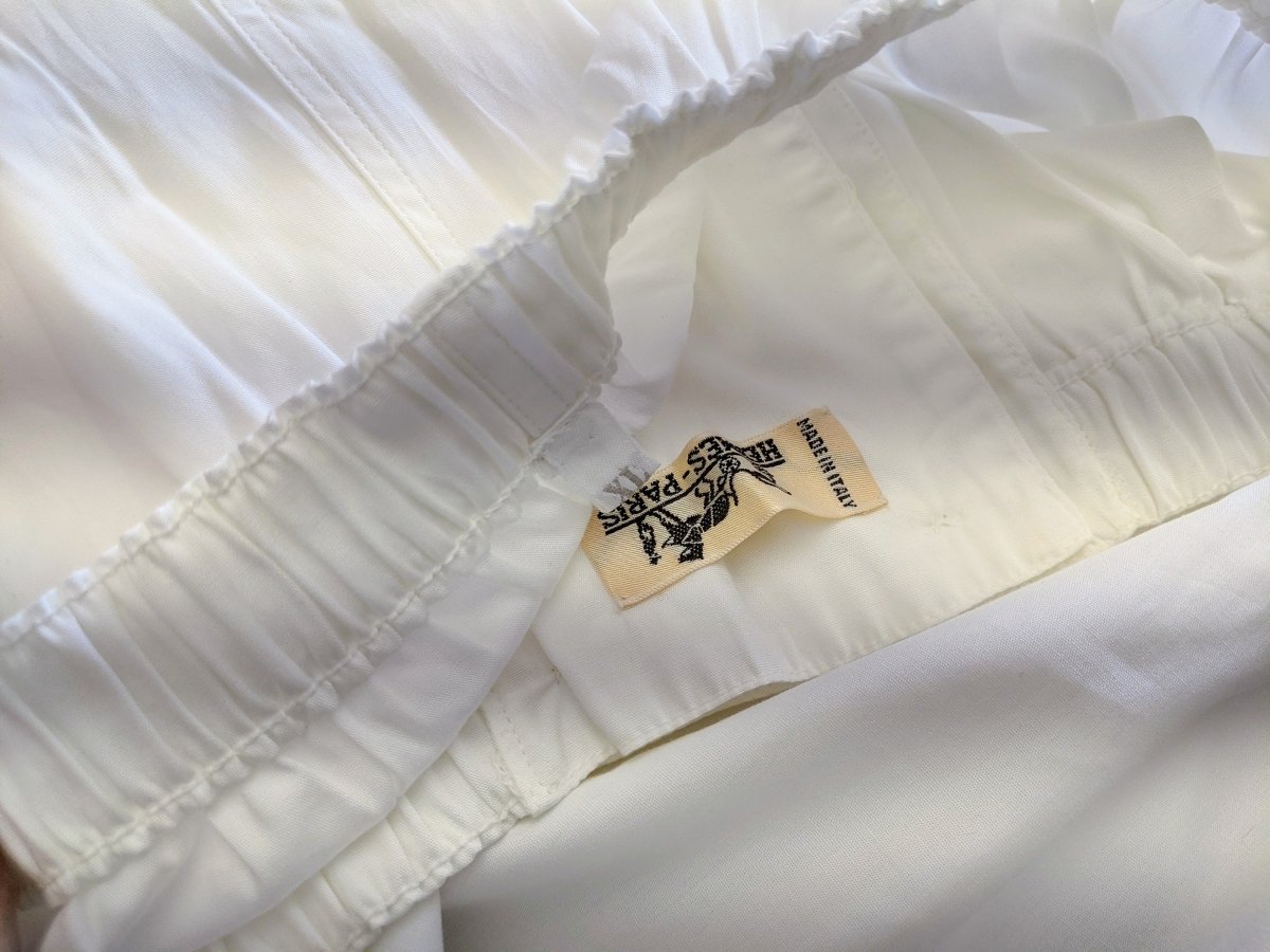 Hermes Men's Blanc/Blanc/Marine Popeline de Coton Pajamas with Embroidered Travel Pochette, BNEW! - poupishop