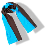 Hermes Men's Chocolat/Turquoise ALLER RETOUR MUFFLER 70% Maille Cashmere Stole 30 x 180 cm, BNWT! - poupishop