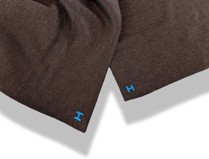 Hermes Men's Chocolat/Turquoise ALLER RETOUR MUFFLER 70% Maille Cashmere Stole 30 x 180 cm, BNWT! - poupishop