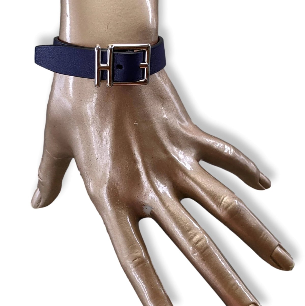 Hermes Men's Navy/Red Veau NATHAN Reversible Bracelet T4, New in Pochette! - poupishop