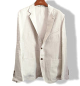 Hermes Men's Off-White Lightweight Linen and Silk Jacket Sz54, Mint! - poupishop