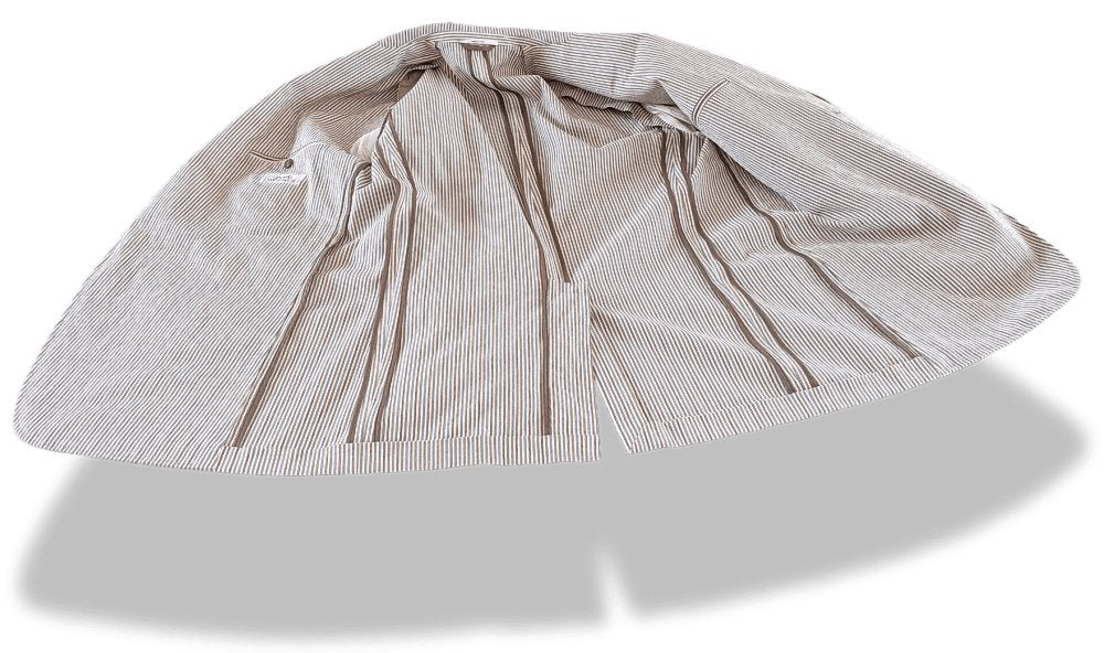Hermes Men's Off-white/Etoupe/Blue Cotton Line Jacket Sz52, Mint! - poupishop