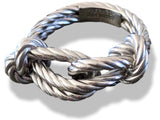Hermes Men's Palladium Plated Metal CORDAGE Unisex Ring Sz60, New in Pochette! - poupishop
