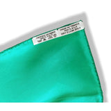 Hermes Men's Pochette Green-Turquoise Twill Pocket Square Scarf 45cm, New with flaw! - poupishop