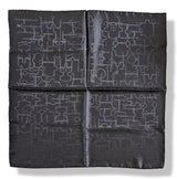Hermes Men's Pochette Pongee Black COLLECTION EQUESTRE Jacquard Silk Pocket Carre 45cm, BNWT! - poupishop