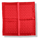 Hermes Men's Pochette Pongee Red FACONNEE GRAND H Jacquard Silk Pocket Carre 45cm, BNWT with flaw!! - poupishop