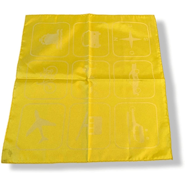 Hermes Men's Pochette Yellow POCHETTE DE VOYAGE Twill Pocket Carre 45cm, BNWT! - poupishop
