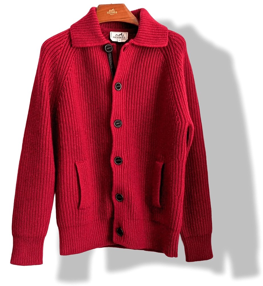 Hermes Men's Red 100% Cashmere & Lambskin Vest SzM, BNWT! - poupishop