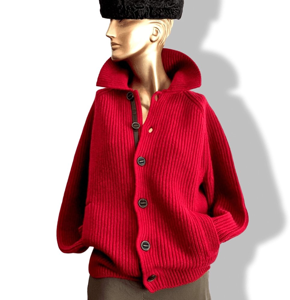 Hermes Men's Red 100% Cashmere & Lambskin Vest SzM, BNWT! - poupishop