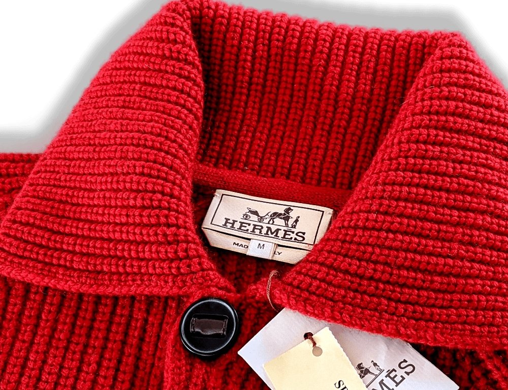 Hermes Men's Red 100% Cashmere & Lambskin Vest SzM, BNWT! - poupishop