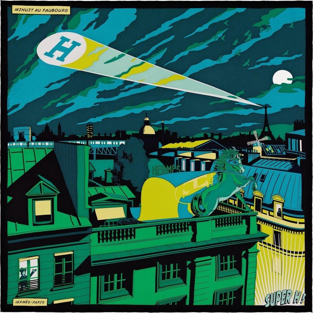 Hermes Minuit au Faubourg Vintage Silk 70, NIB! - poupishop