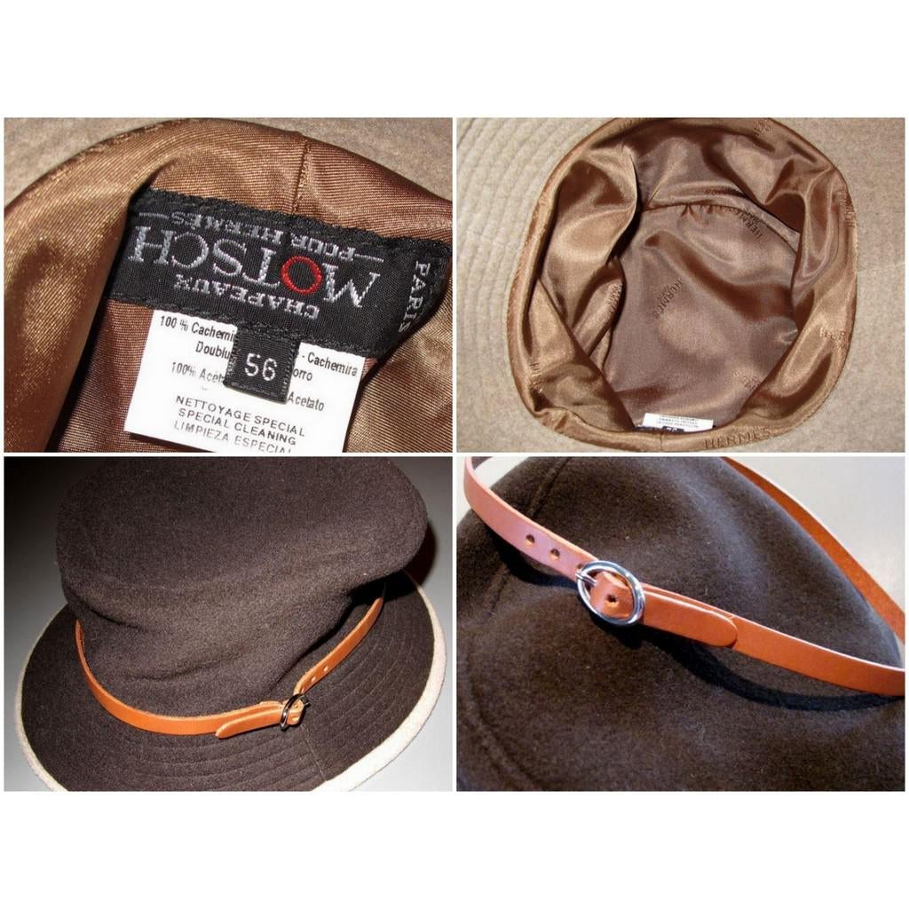 Hermes Motsch 100% Cashmere Women Hat Sz56, New! - poupishop