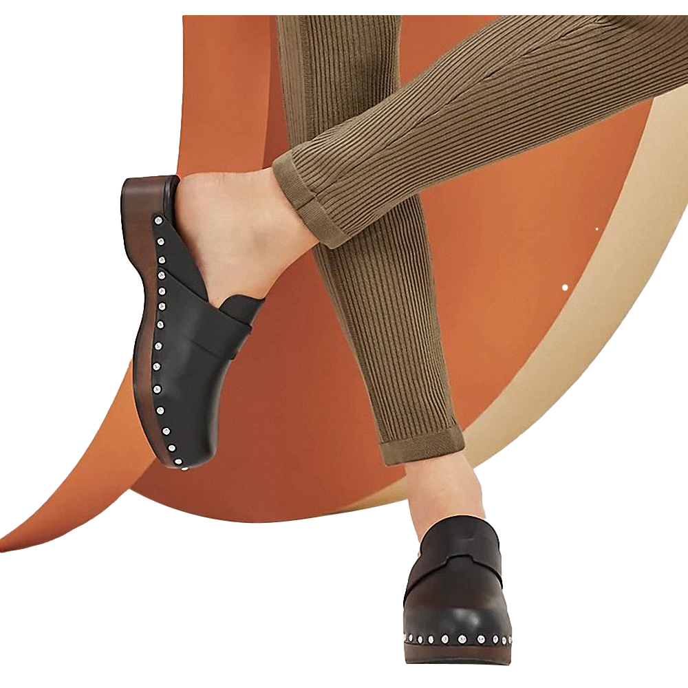 Produits Hermes [SH13] Cafe "Mules Femme Calya" Women Calfskin Mules Sz 37