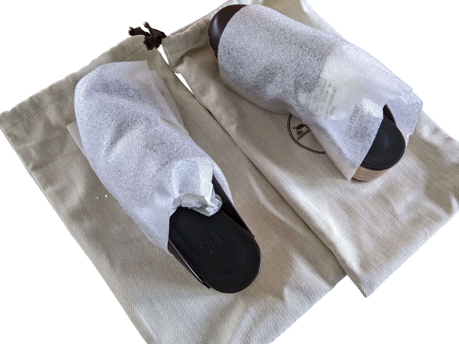 Produits Hermes [SH13] Cafe "Mules Femme Calya" Women Calfskin Mules Sz 37