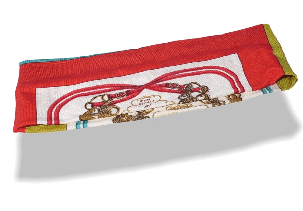 Hermes Multicolor Brides de Gala Headband Hair Band in 100% Silk Jersey, Rare! - poupishop